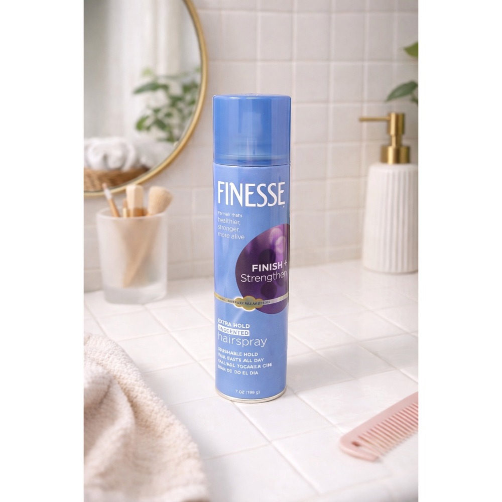 Finesse Finish Strengthen Extra Hold Unscented‎ Hairspray 7oz Each